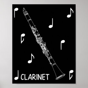 Affiche Musical Notes Clarinet