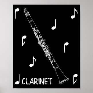 Affiche Musical Notes Clarinet