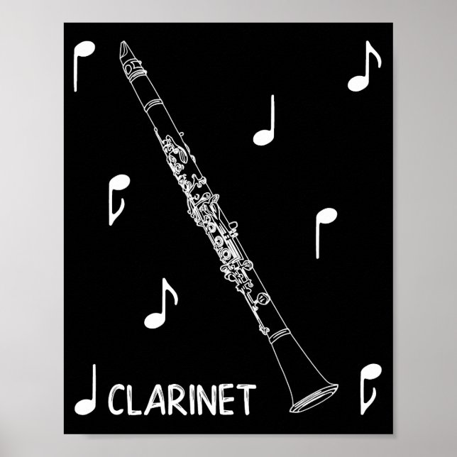 Affiche Musical Notes Clarinet (Devant)