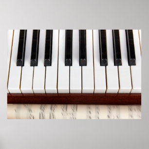 Affiche musical notes on the background of a pianoacoustic