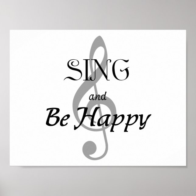 Affiche musicale "SING and Be Happy" (Devant)
