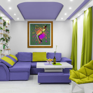 Affiche Musicien Abstrait jouant à la trompette