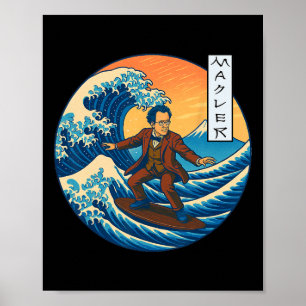 Affiche Musicien clinique Mahler Ukiyo-e Surfing