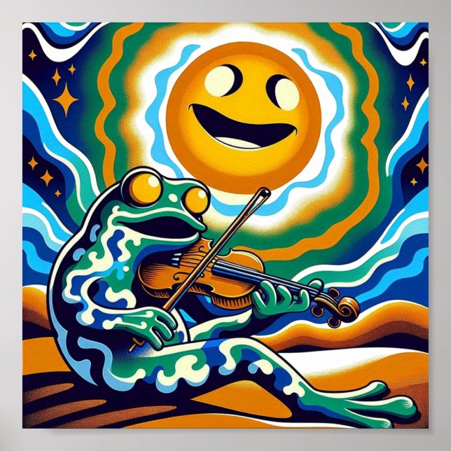 Affiche Musicien de grenouille cosmique : Serenade psychéd (Devant)