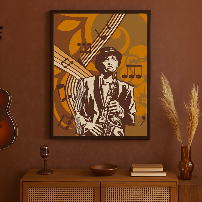 Affiche Musicien de jazz avec saxophone (Créateur téléchargé)