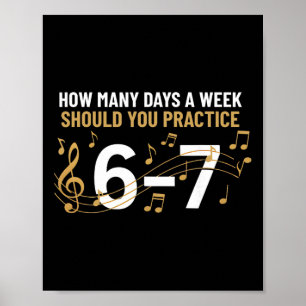Affiche Musicien Drôle 6 7 Mème Six Sept Pour Professeur d