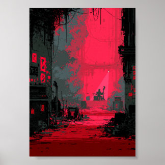 Affiche Musicien exécutant une performance en pixel art ré