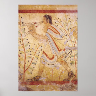 Affiche Musicien jouant les tuyaux