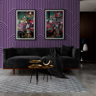 Affiche Musicien vintage Jazz Club jouant de la guitare