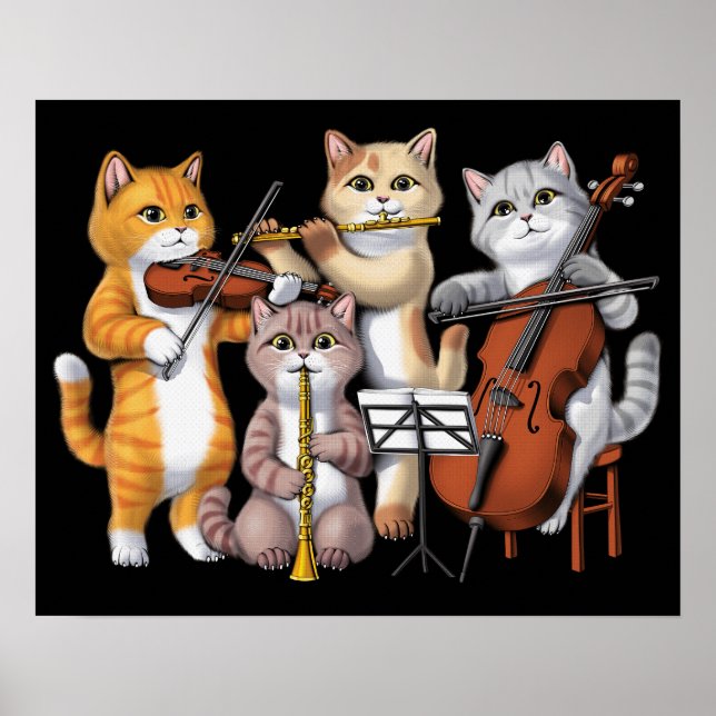 Affiche Musiciens de chats (Devant)