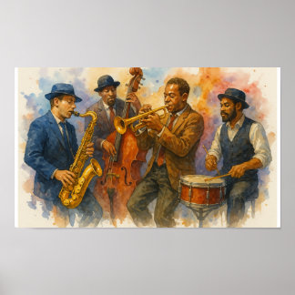 Affiche Musiciens de jazz