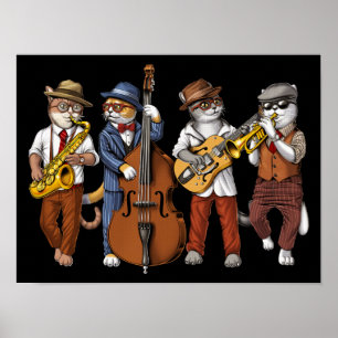Affiche Musiciens de jazz Cat