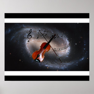 Affiche Musique À Travers L'Univers ~Galaxie Spirale ~Viol