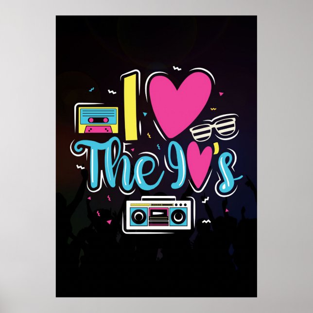 Affiche Musique Art 90s Retro Cassette Party (Devant)