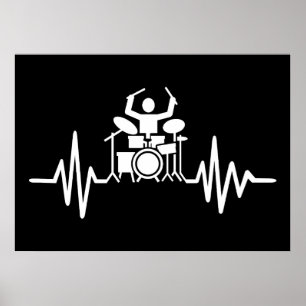 Affiche Musique Art Drummer Heartbeat