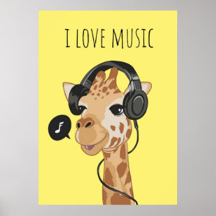 Affiche Musique Art I Love Music