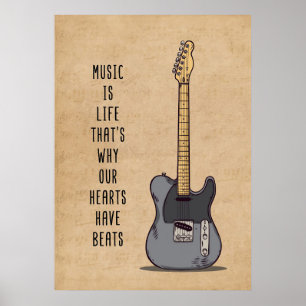 Affiche Musique Art La musique est la vie