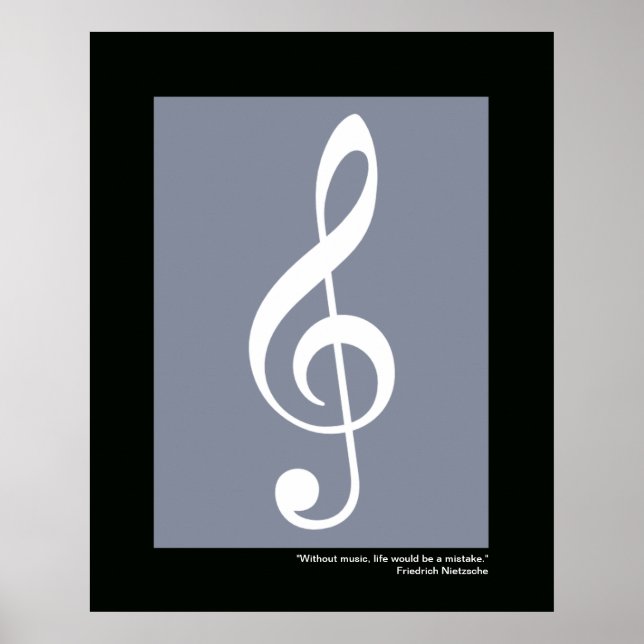 Affiche musique blanc treize clef (Devant)