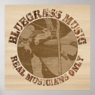 Affiche Musique Bluegrass Réalité Musicale Uniquement En B
