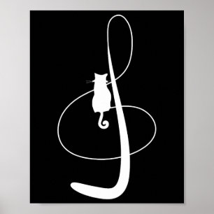 Affiche Musique Chat Musique Kitty Feline Musicien Tee