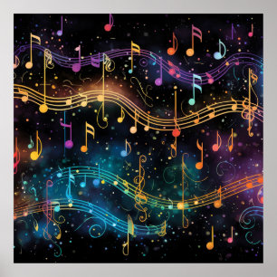 Affiche Musique Colorée la Nuit