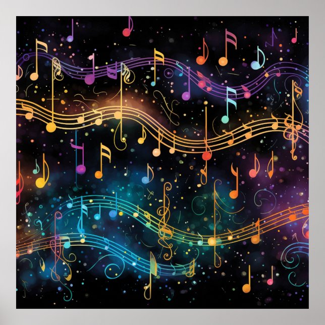 Affiche Musique Colorée la Nuit (Devant)