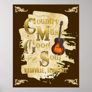 Affiche Musique country de Nashville bonne pour l'affiche