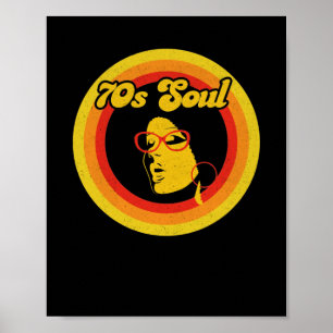 Affiche Musique d'âme rétro des années 70 Genre Musique so