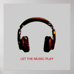 Affiche musique de casque dj pour murs