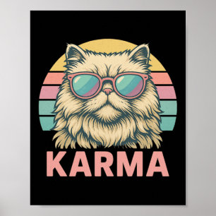Affiche Musique de chat rétro vintage pour adolescentes fi