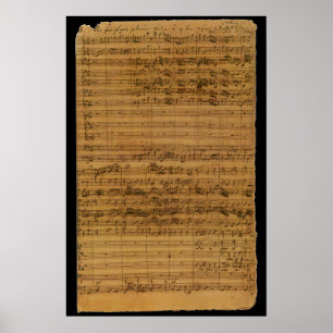 Affiche Musique de feuille ancienne par Johann Sebastian B