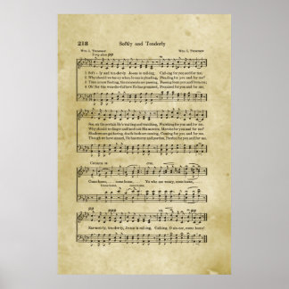 Affiche Musique de feuille de gospel doucement et tendreme