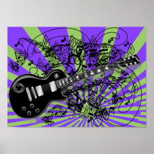 Affiche Musique de feuille vintage Rock N Roll