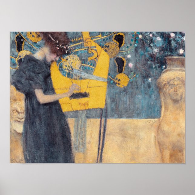 Affiche Musique de Gustav Klimt - Vintage (Devant)