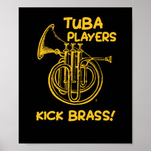 Affiche Musique en laiton de musicien de tuba de