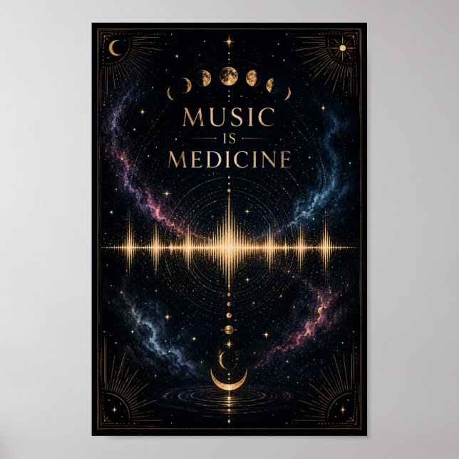 Affiche Musique Est Médecine | Onde Sonore Céleste (Devant)