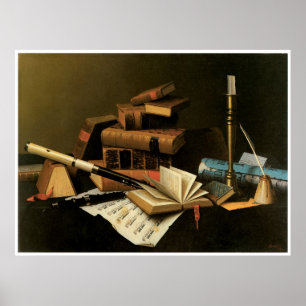 Affiche Musique et littérature, 1878 William Harnett