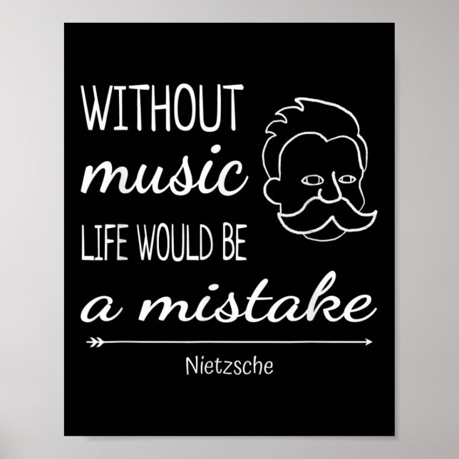 Affiche Musique Friedrich Nietzsche Citation Chemise (Devant)