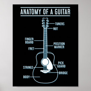Affiche Musique Guitare Anatomie Amoureuse D'Une Guitare
