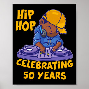 Affiche Musique Hip hop 50e Anniversaire Histoire noire Dj