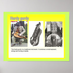 Affiche Musique, instruments, lecteur "Hurdy Gurdy"