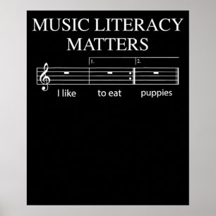 Affiche Musique Literacy Matters Joke Read Repeat Music