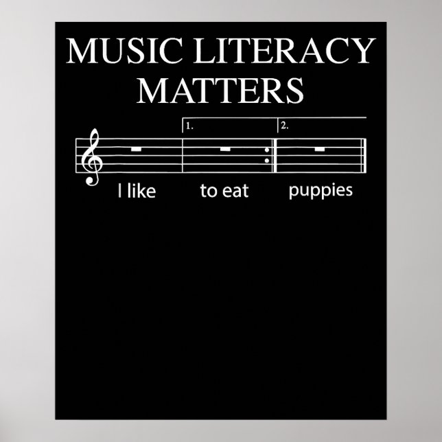Affiche Musique Literacy Matters Joke Read Repeat Music (Devant)