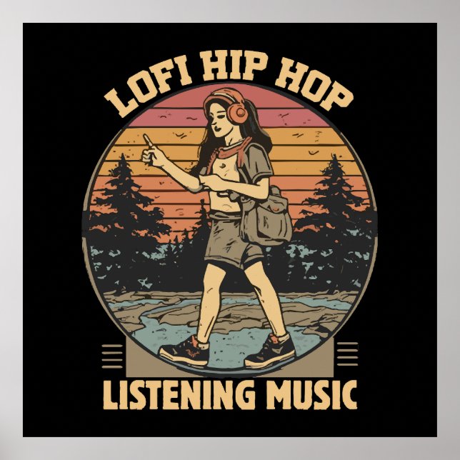 Affiche Musique lofi hip hop chillhop (Devant)