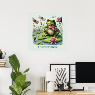 Affiche Musique mignonne jouant grenouille personnalisable