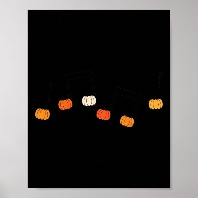Affiche Musique Note Citrouille Automne Musique Enseignant (Devant)