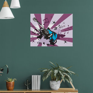 Affiche Musique Pop Art Rock Grunge Guitare Électrique