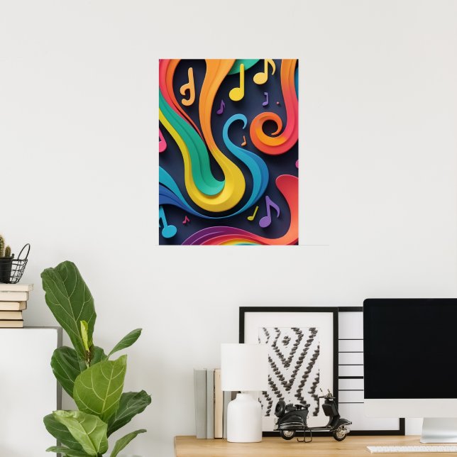 Affiche Musique qui oscille (Bureau à domicile)