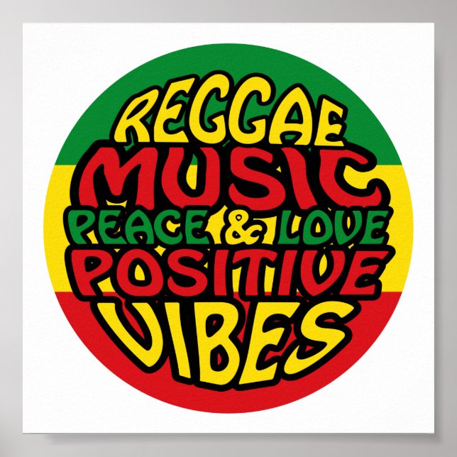 Affiche Musique reggae avec des paroles positives (Devant)