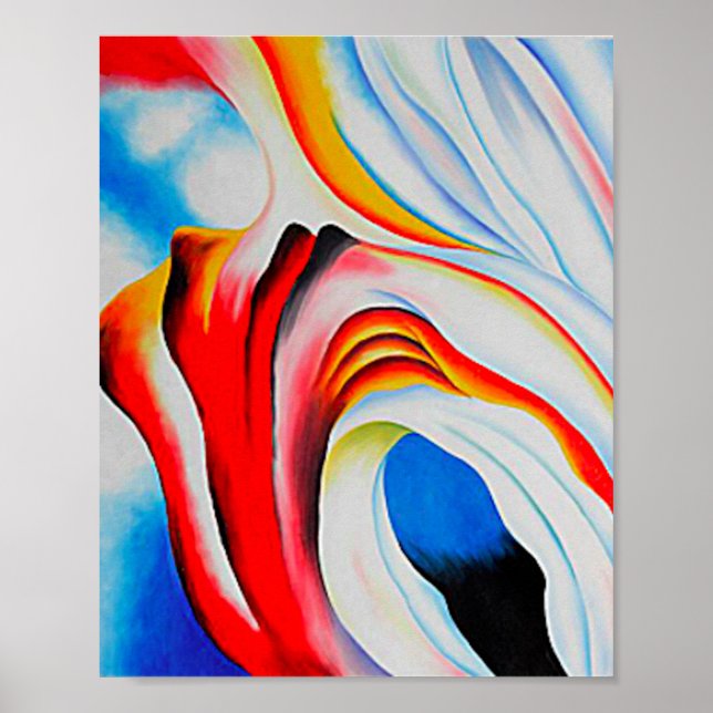 Affiche Musique rose et bleu, Georgia O'Keeffe, (Devant)